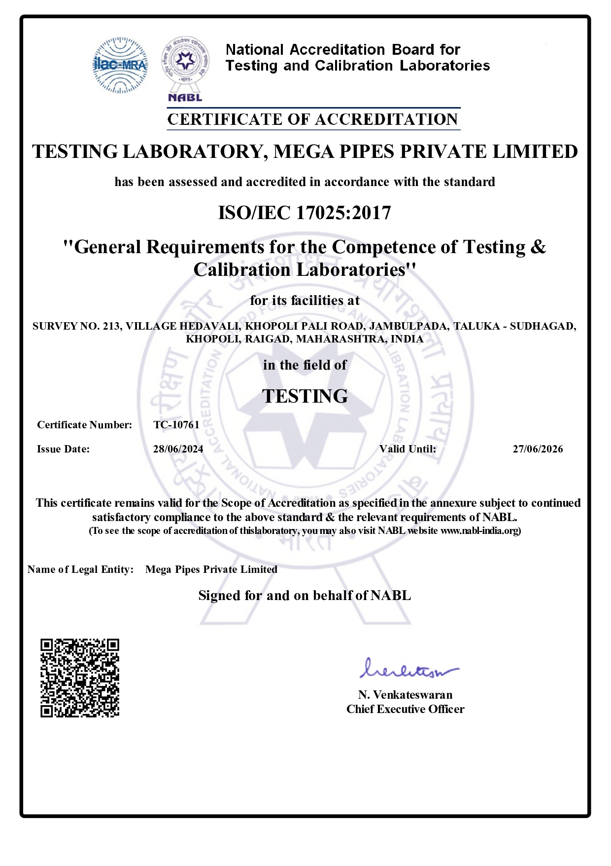 ISO/IEC 17025:2017 – NABL